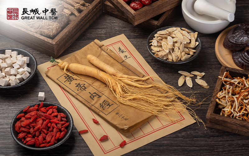 Assorted TCM herbs for holistic health and wellness.